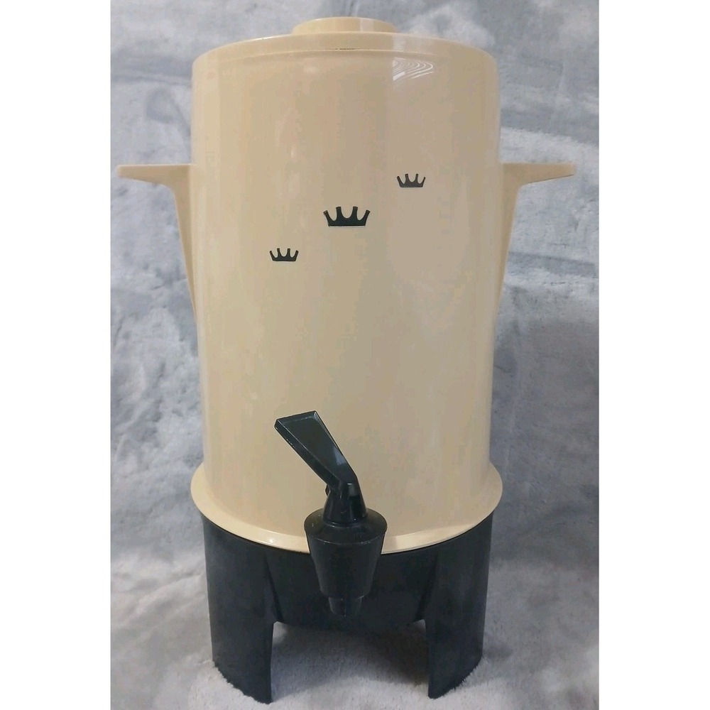 Vtg Regal Poly Perk 10-20 Cup Coffee Percolator Urn Beige Crown Logo Works READ‎